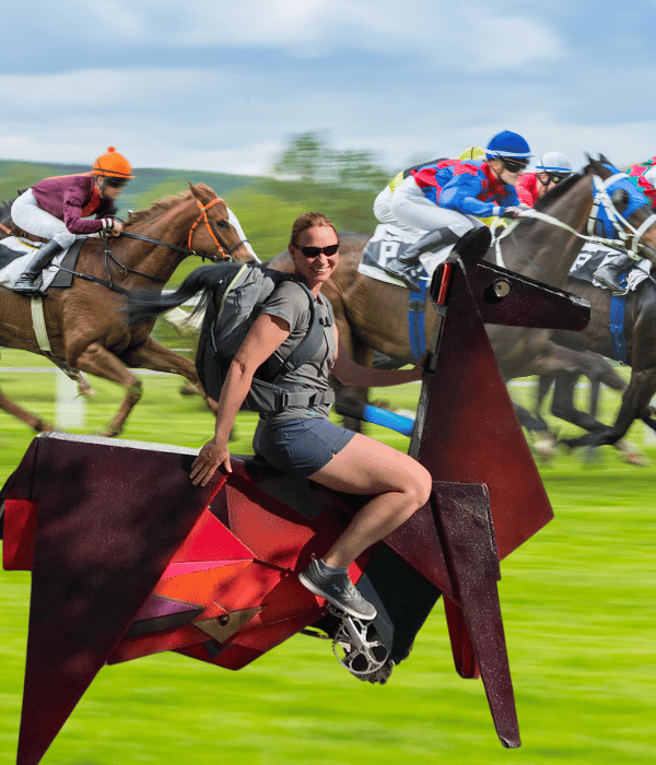 equestrian racing metal horse