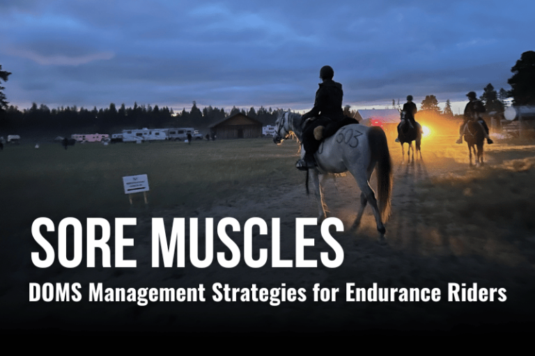 Sore muscles in equestrian endurance horse riders